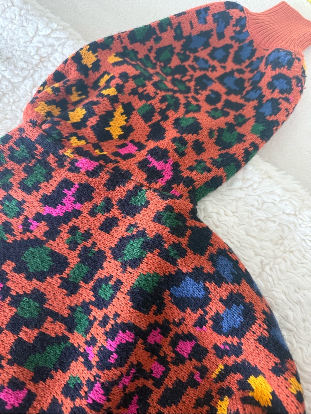 FARM RIO Rust Multicolor Leopard Print Button Cardigan - Picture 11 of 15